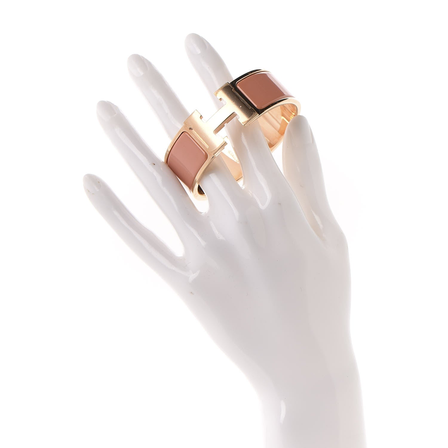 Hermes Enamel Wide Clic Clac H Bracelet PM Peach Melba 2 of 5