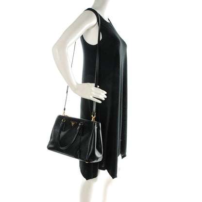 Prada Saffiano Small Galleria Double Zip Tote Black 2 of 8