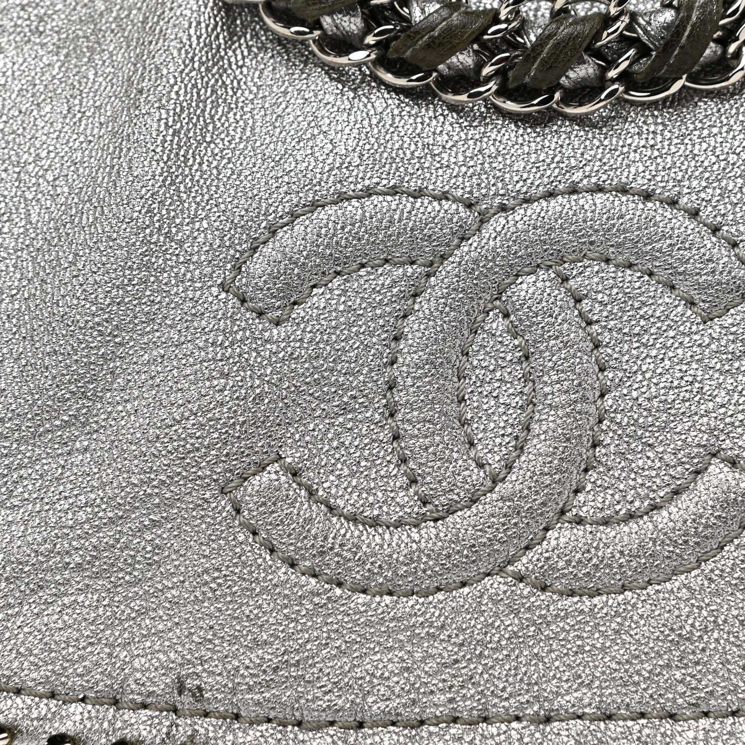 Chanel Metallic Deerskin Luxe Ligne Flap Silver 8 of 21