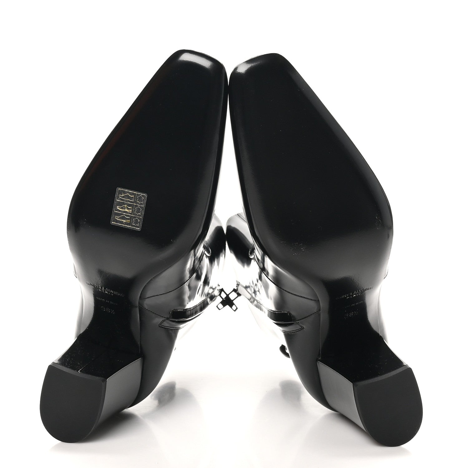 Saint Laurent Vitello Marilyn Betty 70 Ankle Zip Boots 38.5 Black 6 of 8