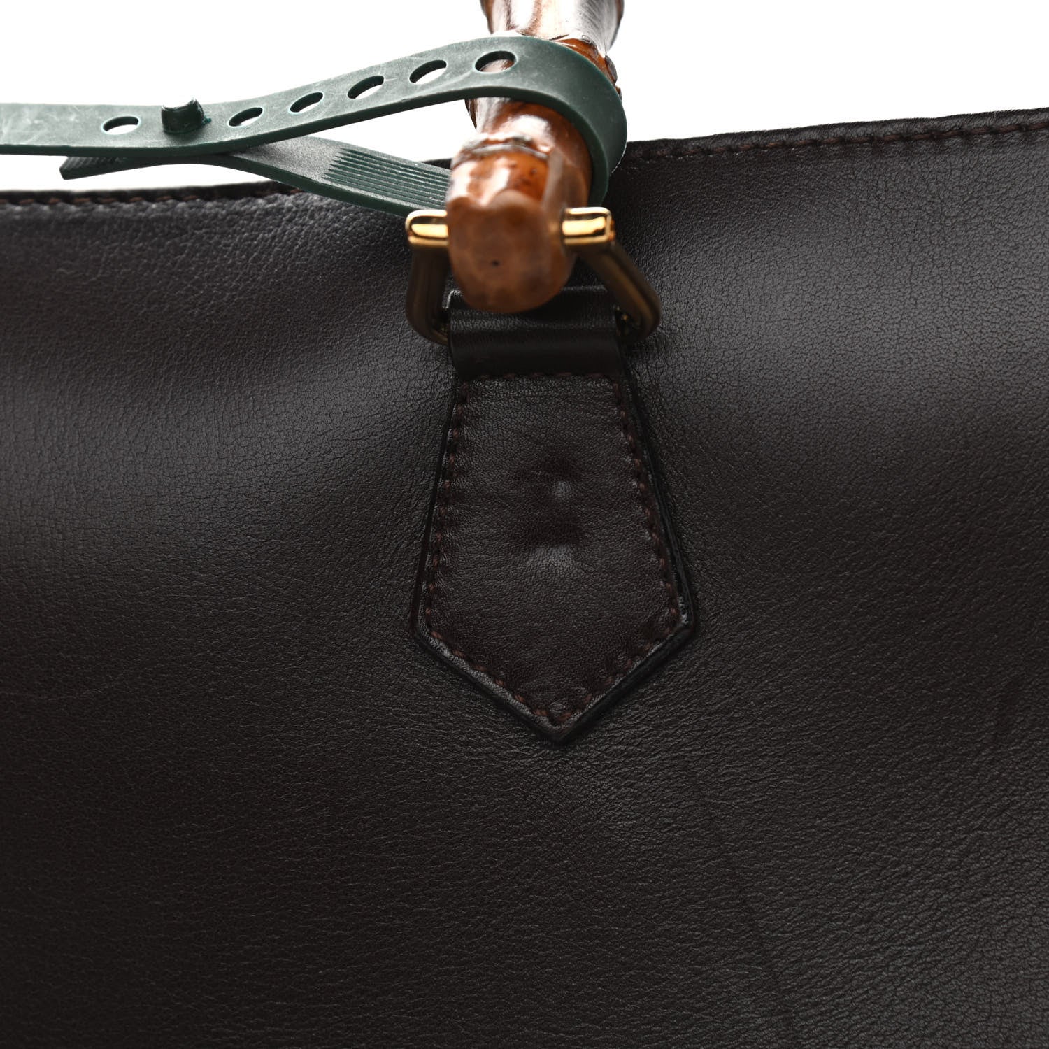 Gucci Calfskin Bamboo Tote Burgundy 6 of 13