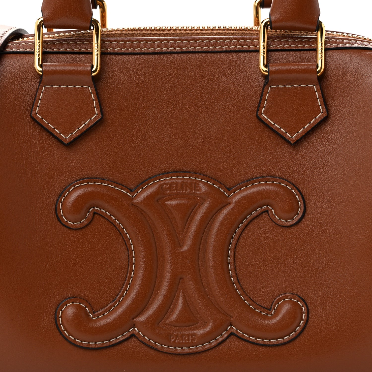 Celine Smooth Calfskin Triomphe Small Boston Bag Tan 7 of 11