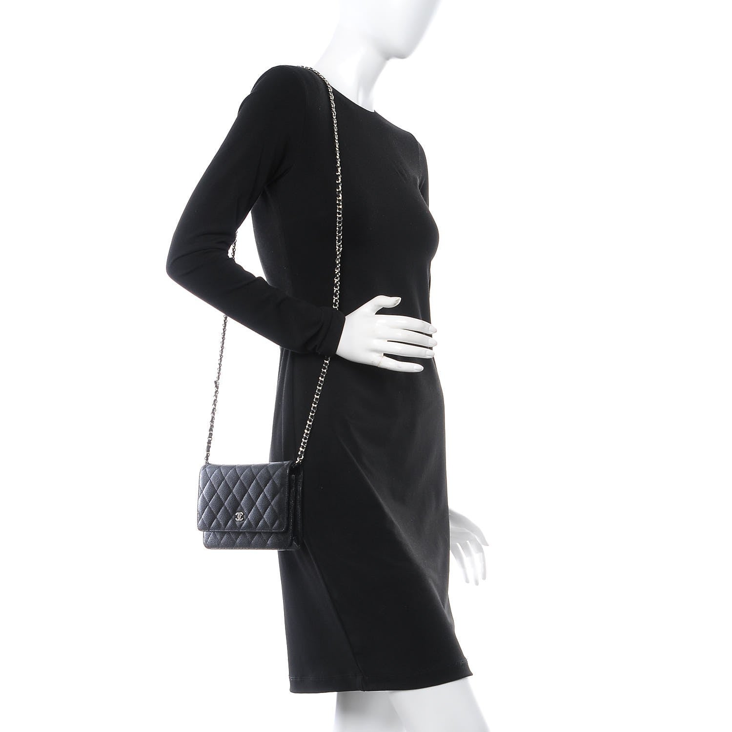 Chanel Caviar Quilted Wallet On Chain WOC Black 2 of 11