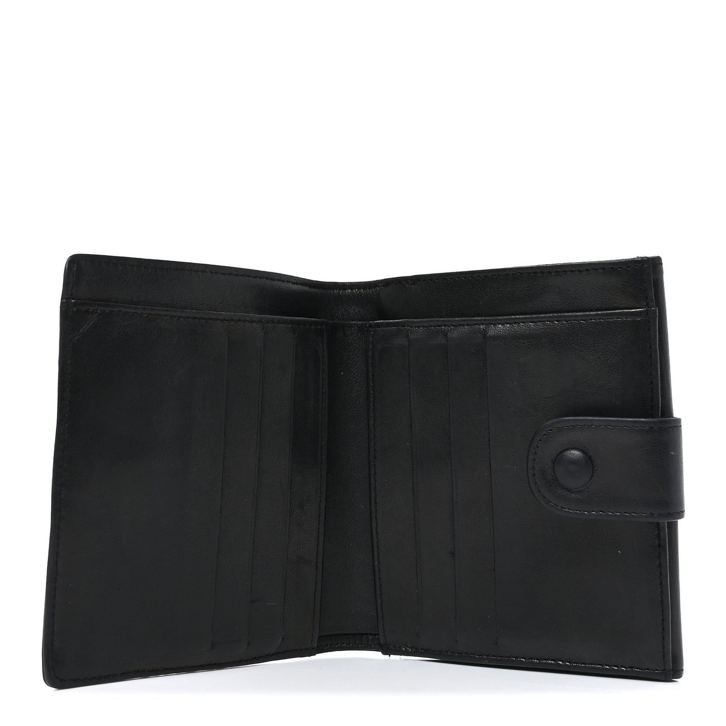 Lambskin Timeless CC Compact French Wallet Black