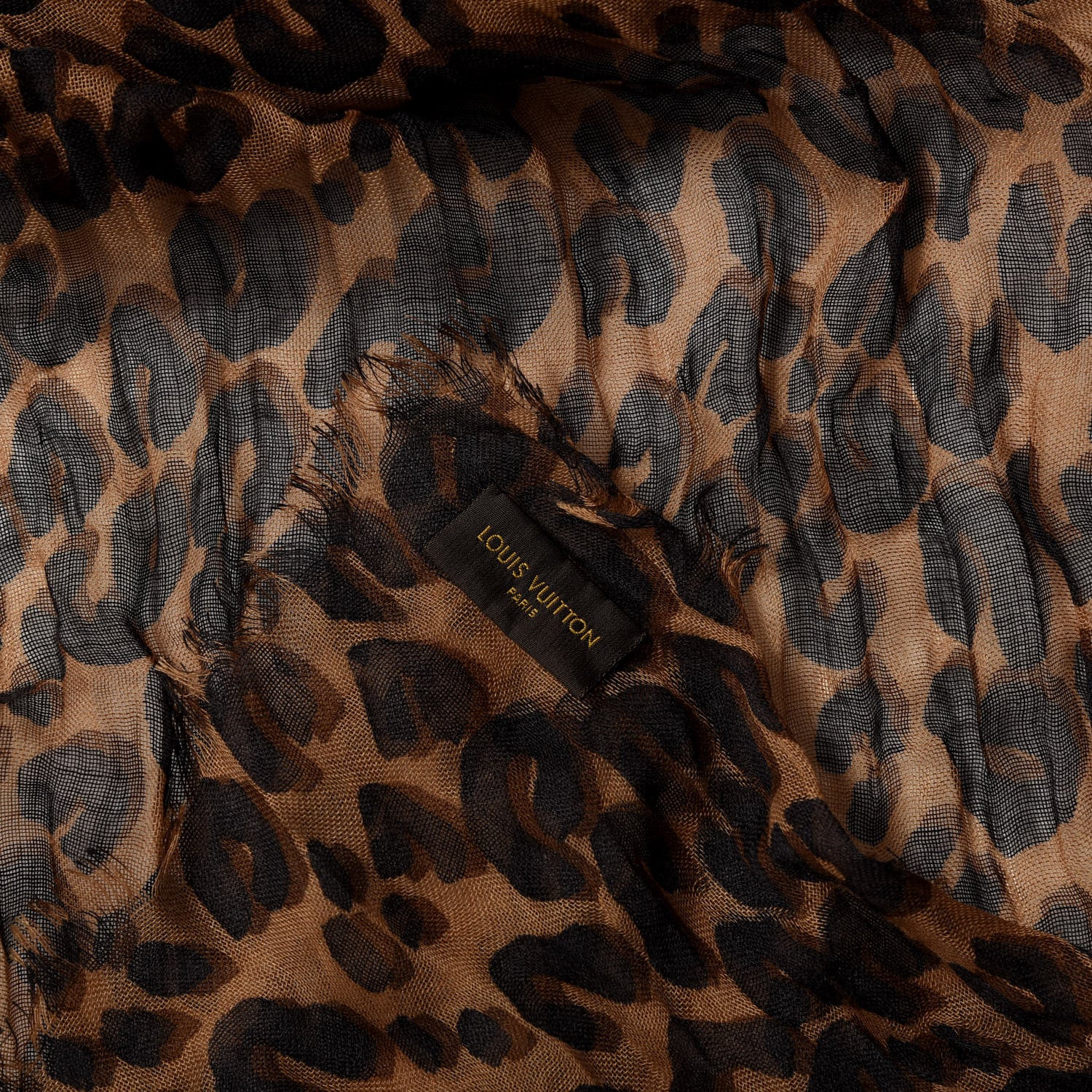 Louis Vuitton Cashmere Silk Leopard Etole Stole Marron 3 of 4