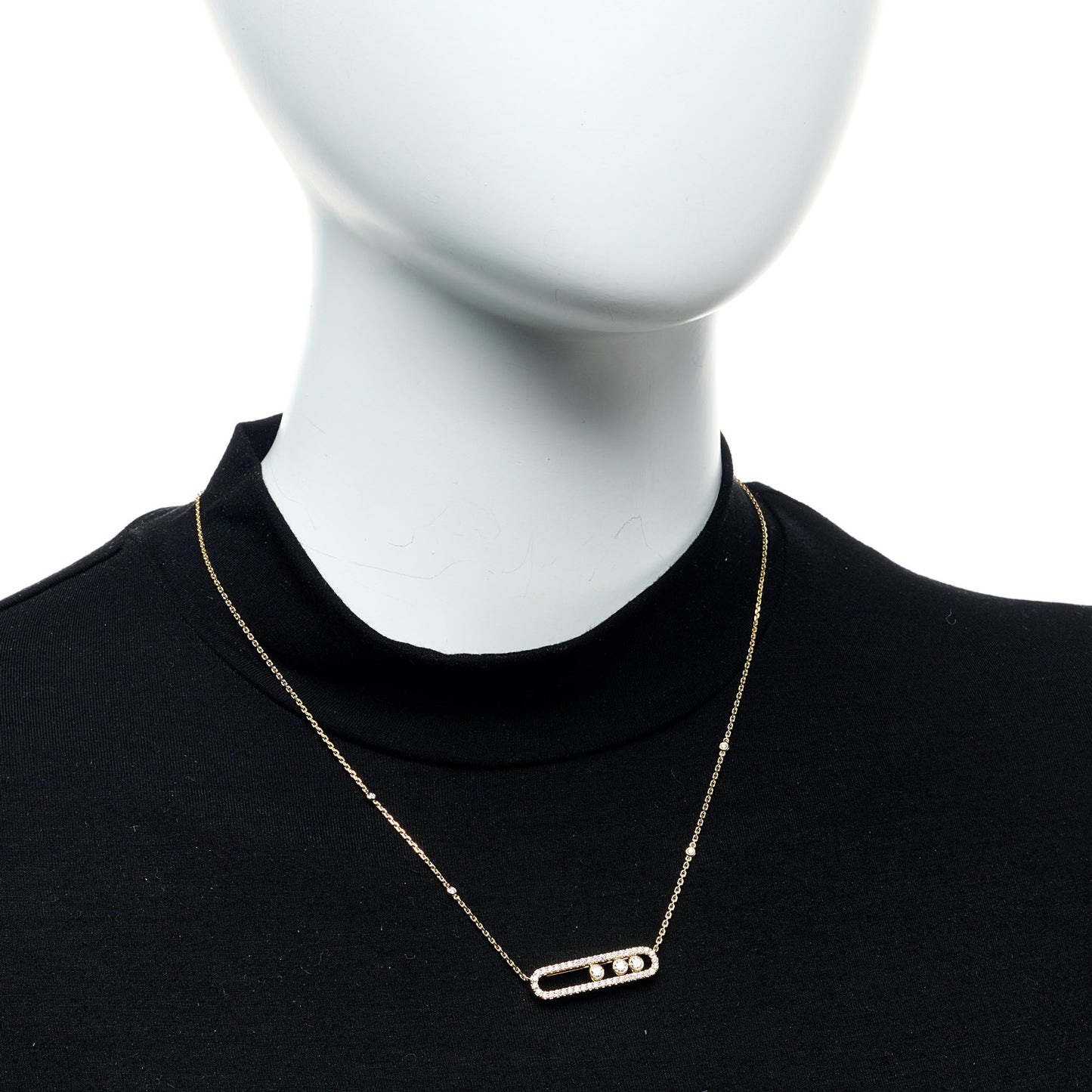 18K Yellow Gold Diamond Move Pave Necklace