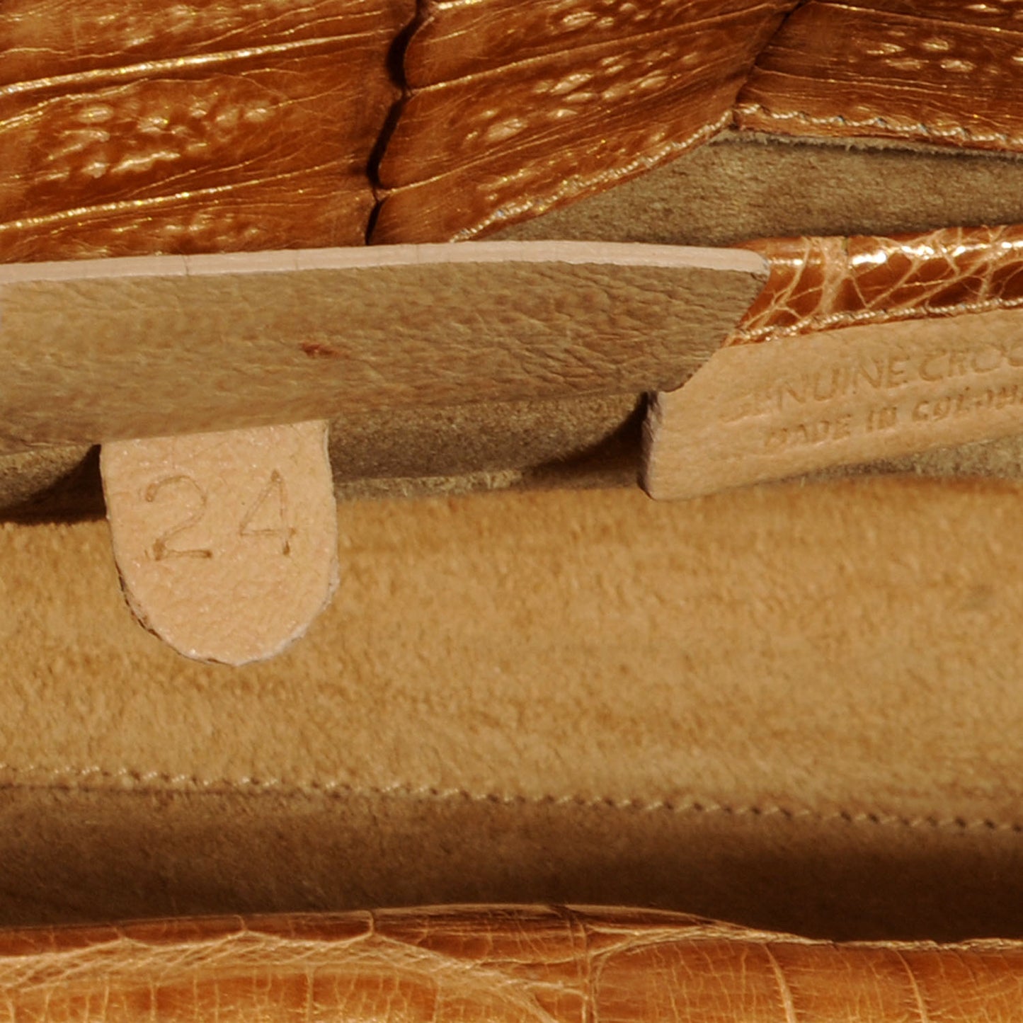 Crocodile Envelope Clutch Bronze