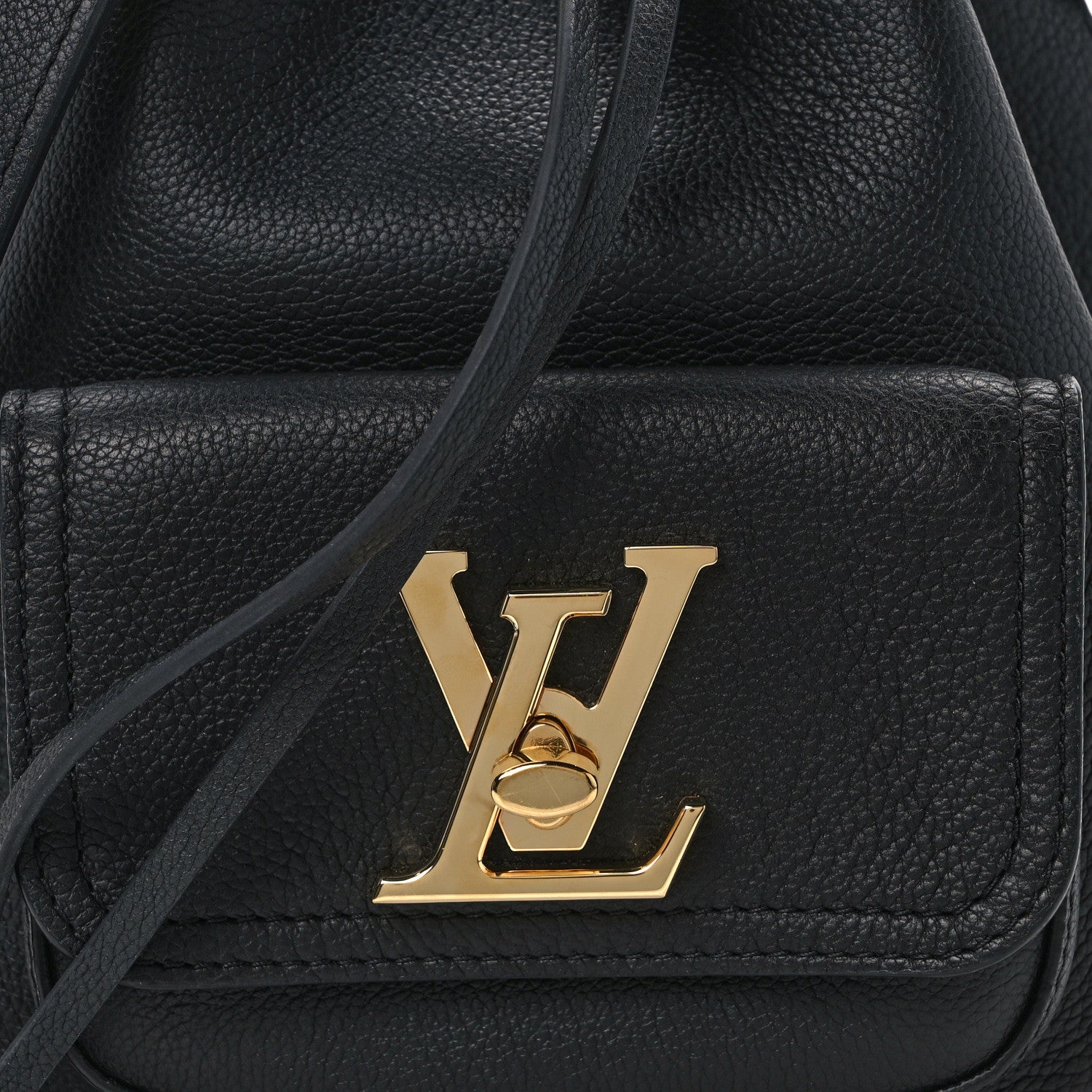 Louis Vuitton Calfskin Lockme Bucket MM Black 7 of 11