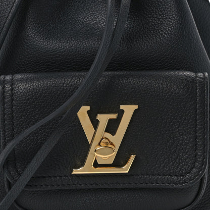 Louis Vuitton Calfskin Lockme Bucket MM Black 7 of 11