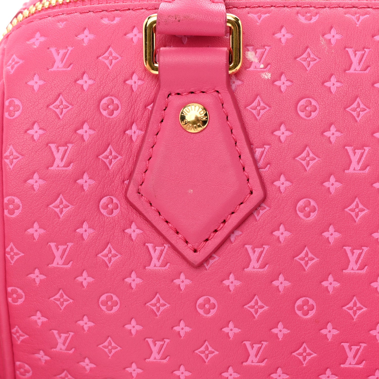 Louis Vuitton Calfskin Nanogram Embossed Speedy Bandouliere 20 Rose 12 of 17