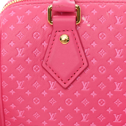 Louis Vuitton Calfskin Nanogram Embossed Speedy Bandouliere 20 Rose 12 of 17