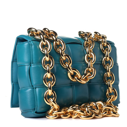 Bottega Veneta Lambskin Maxi Intreccio Padded Chain Cassette Crossbody Bag Mallard 4 of 9
