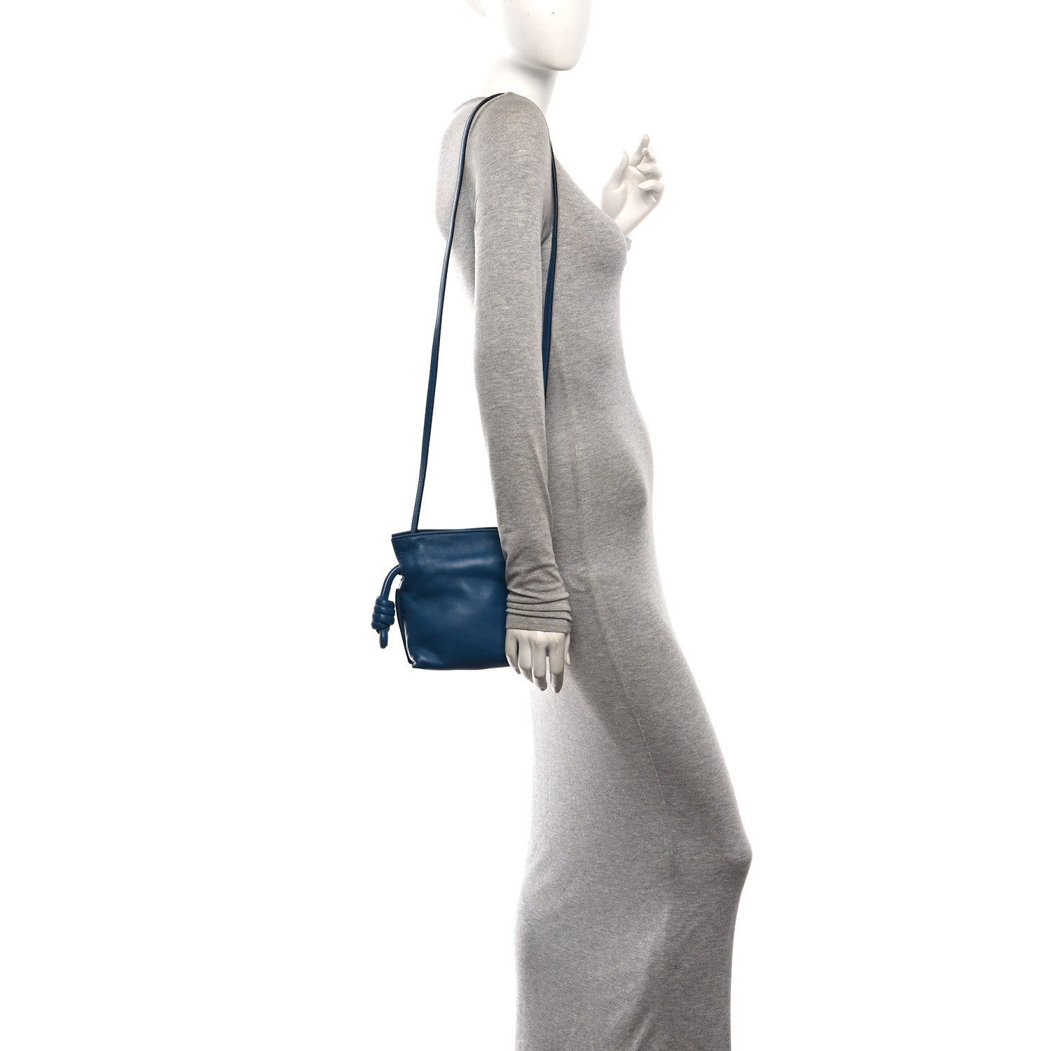 Loewe Nappa Mini Flamenco Knot Clutch Abyss Blue 2 of 9