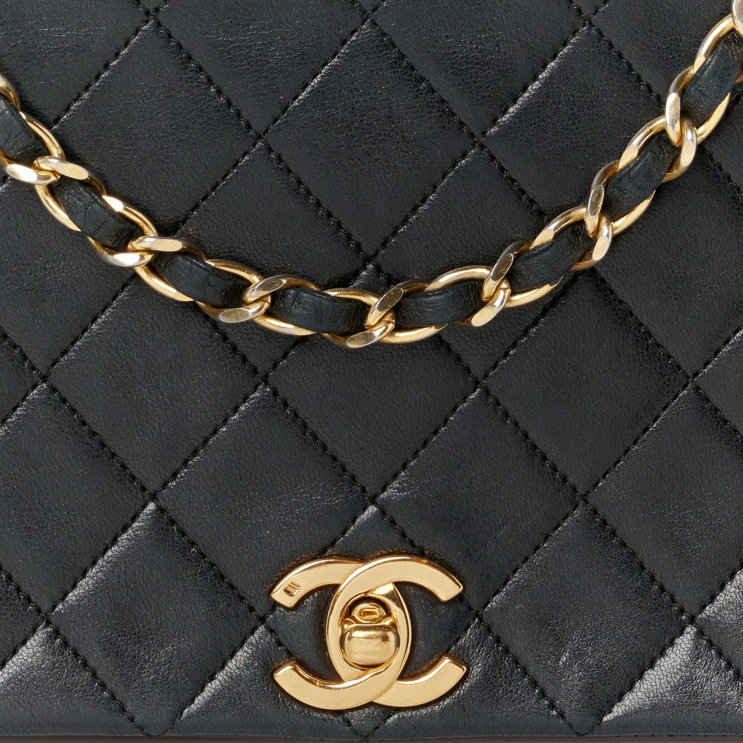 Lambskin Quilted Small Single Flap Bag Black