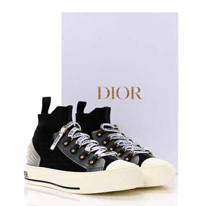 Christian Dior Technical Knit Calfskin Womens Walk'N'Dior High Top Sneakers 37 Black 11 of 11