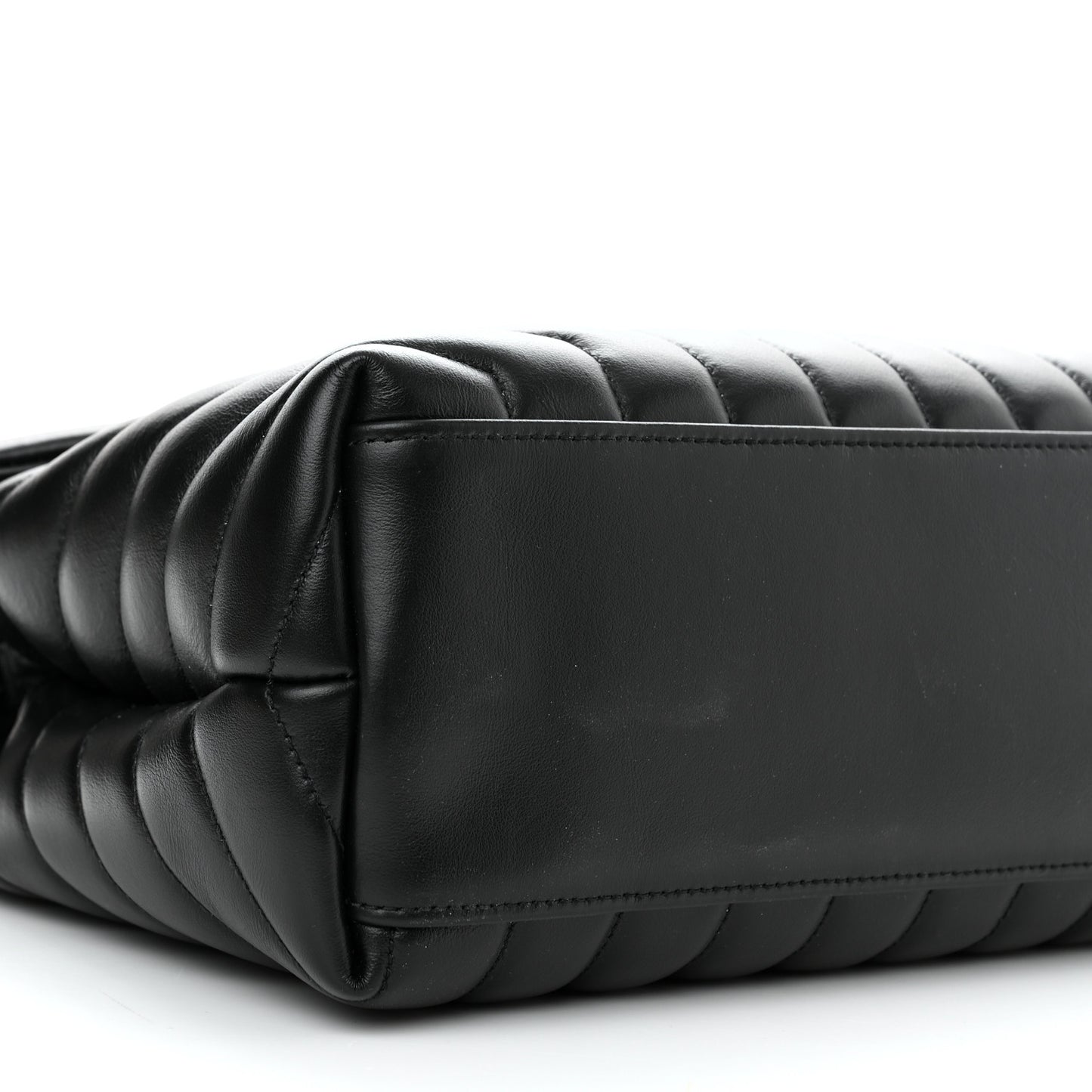 Calfskin Y Quilted Monogram Monochrome Medium Loulou Chain Satchel Black