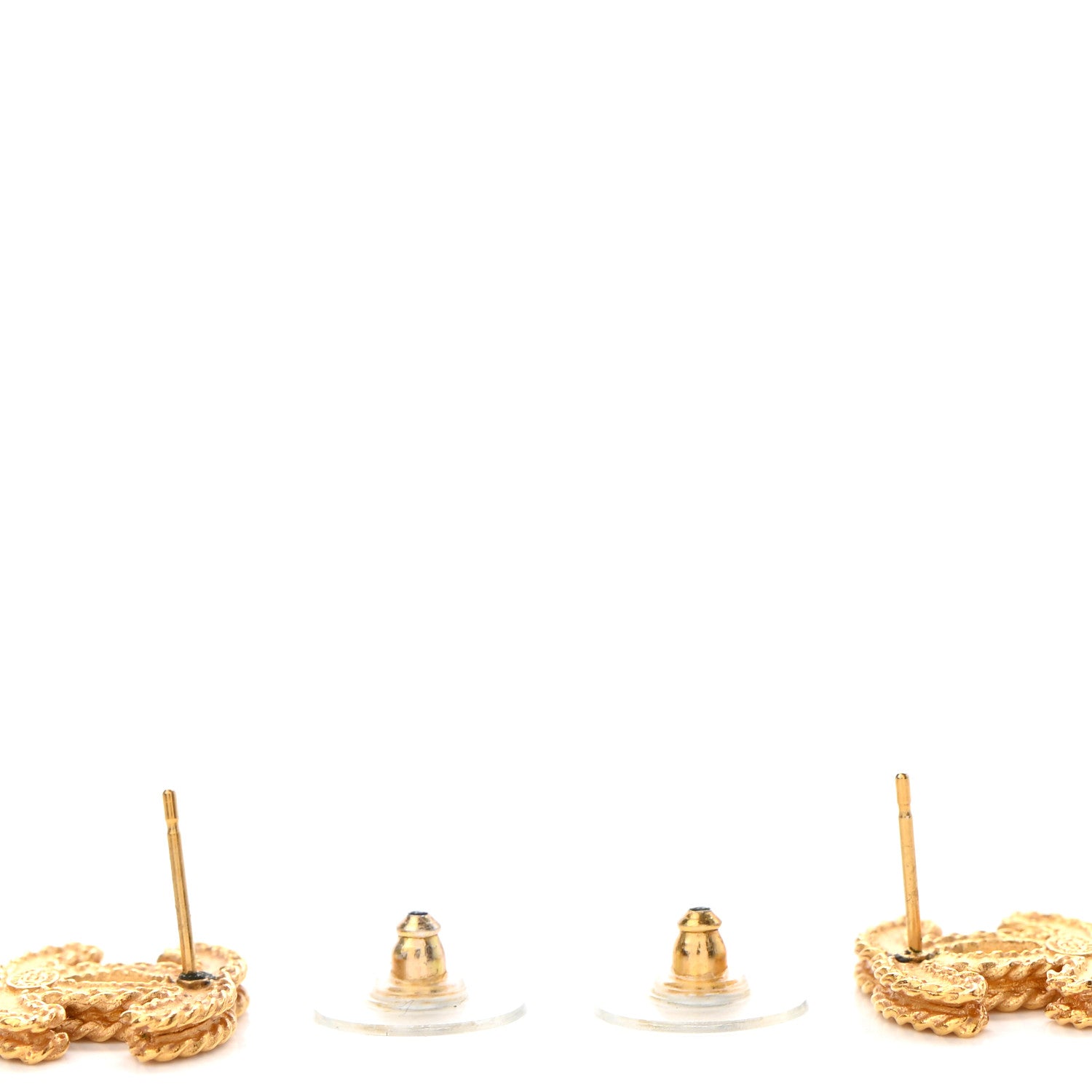 Chanel Metal CC Rope Earrings Matte Gold 3 of 6