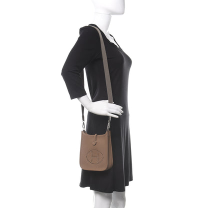 Hermes Taurillon Clemence Amazone Evelyne TPM Beige De Weimar Gris Etain 2 of 11