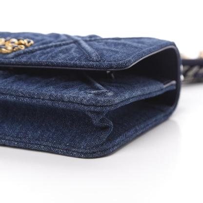 Chanel Denim Quilted 19 Wallet On Chain WOC Blue 11 of 13