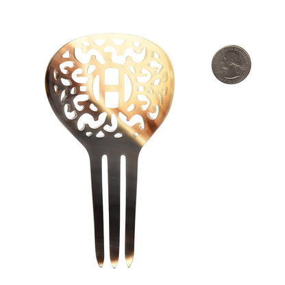 Hermes Buffalo Horn Rocaille Hair Comb 2 of 4