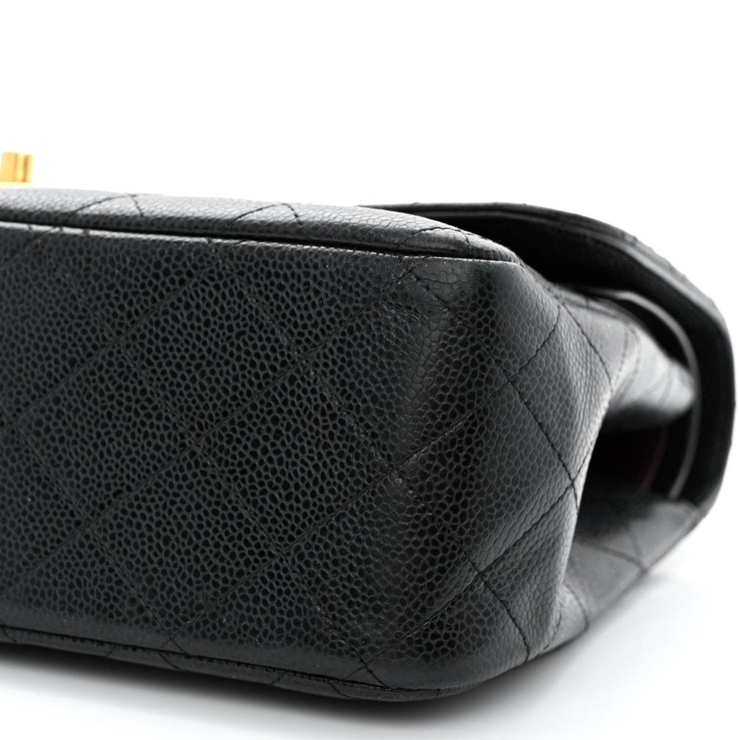Caviar Quilted Jumbo Double Flap Black