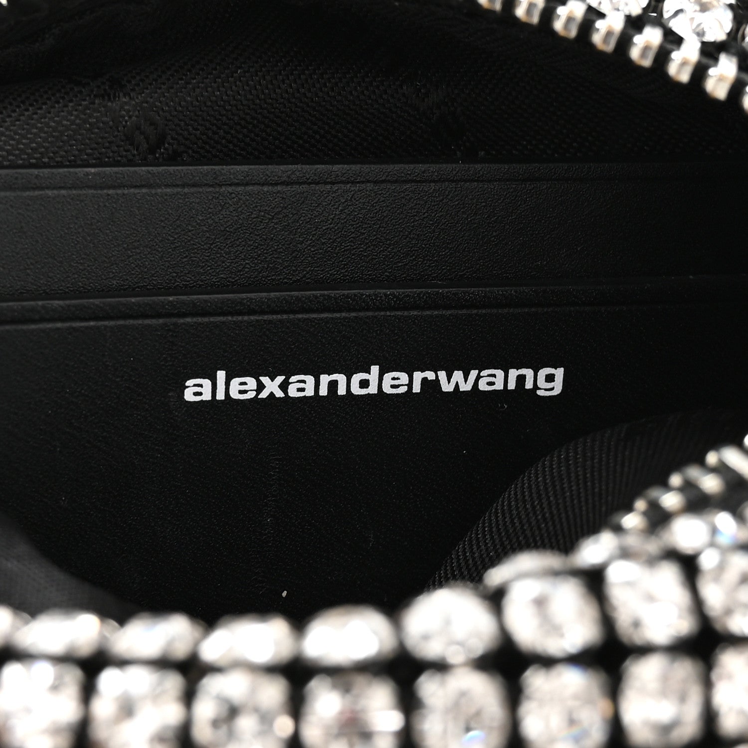 Alexander Wang Mesh Crystal Rhinestone Mini Heiress Pouch Black Silver 6 of 9