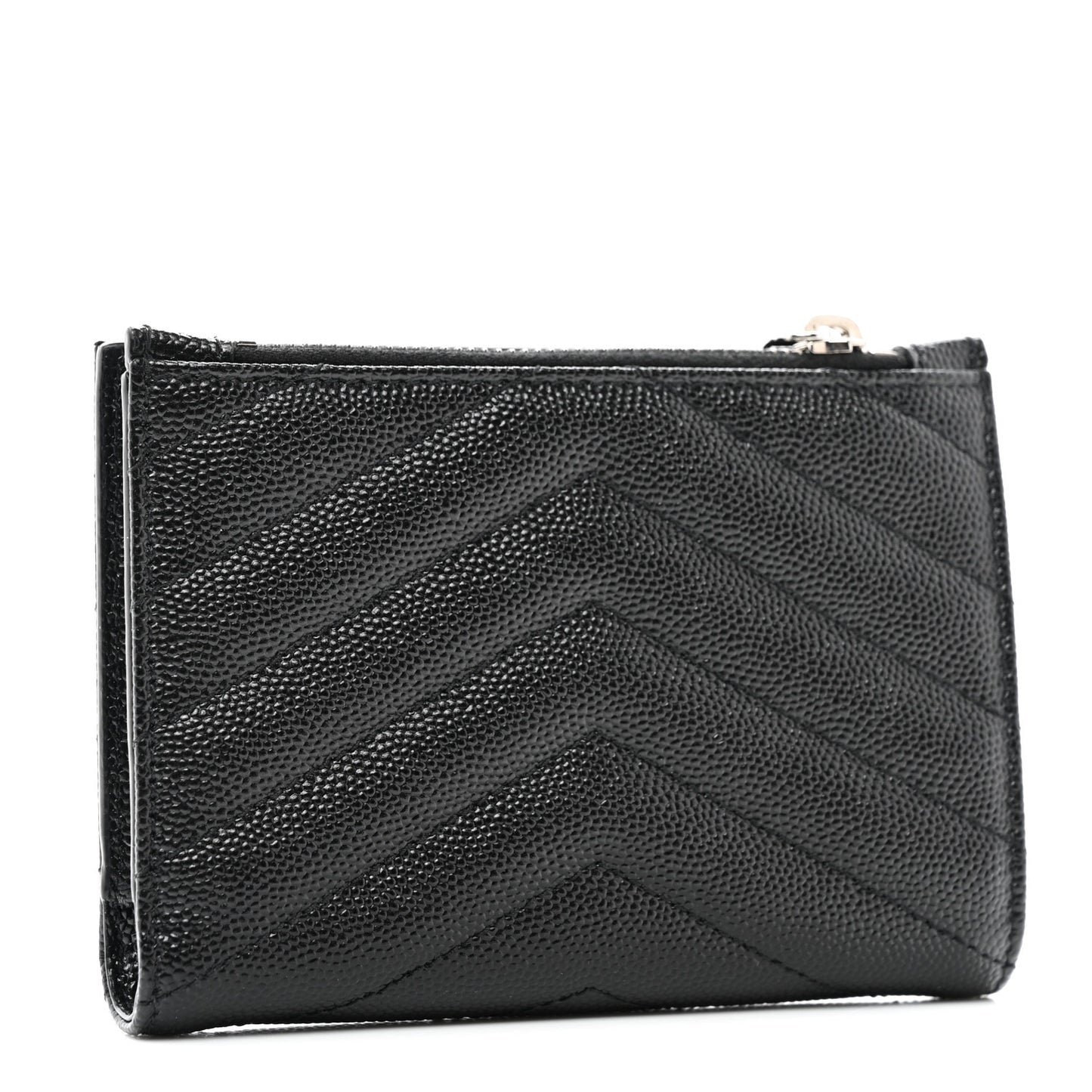 Grain De Poudre Matelasse Chevron Monogram Zipped Card Case Black