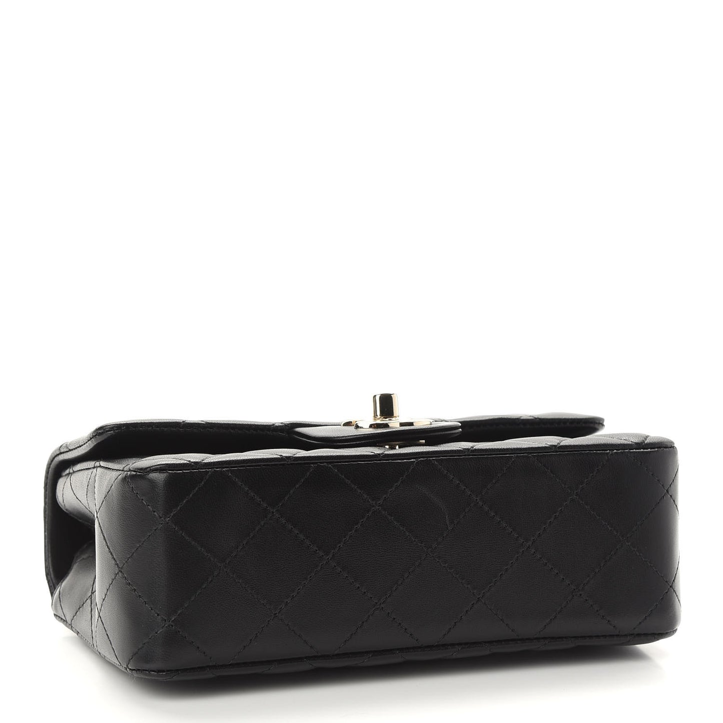 Lambskin Quilted Mini Rectangular Flap Black