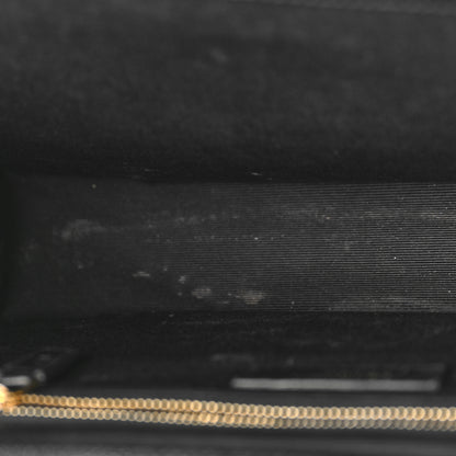 Saint Laurent Grain De Poudre Matelasse Chevron Large Monogram Satchel Black 10 of 13