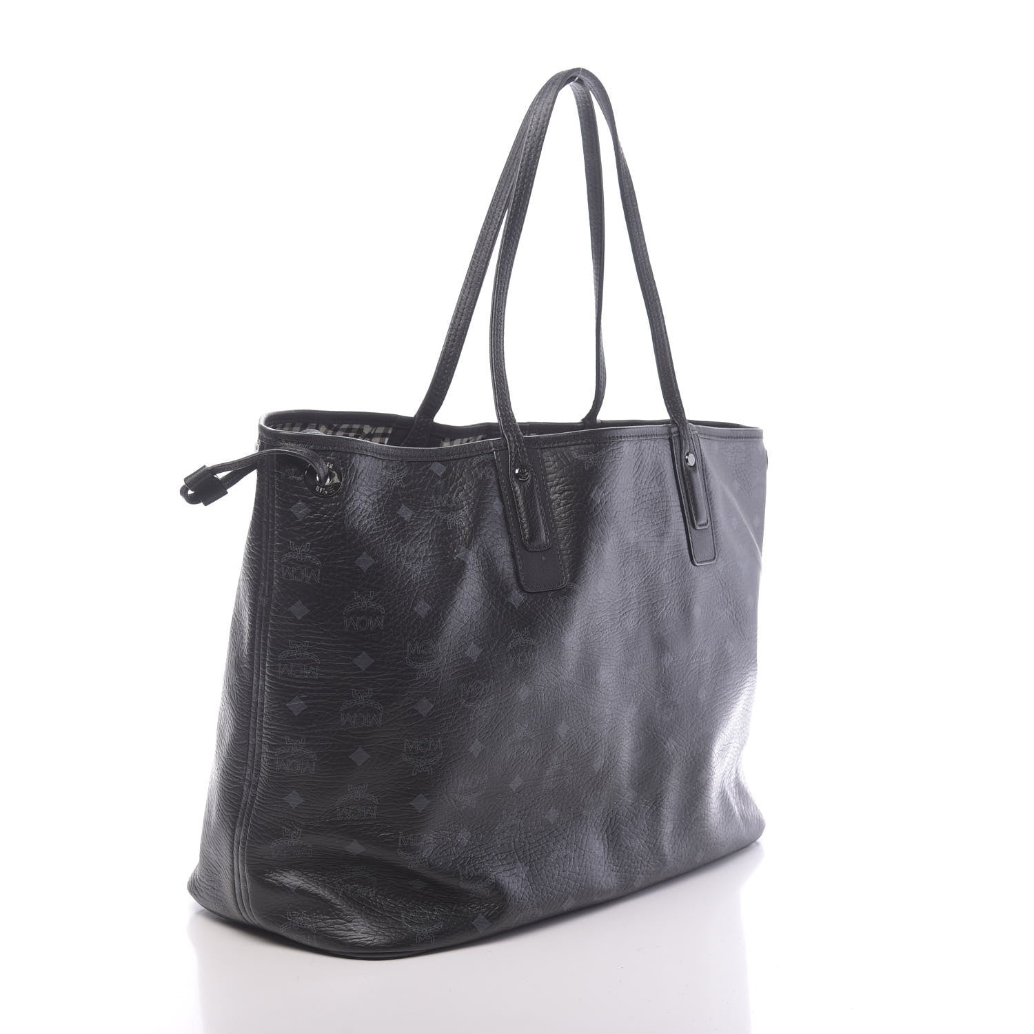 MCM Visetos Large Liz Reversible Shopper Tote Black 5 of 18