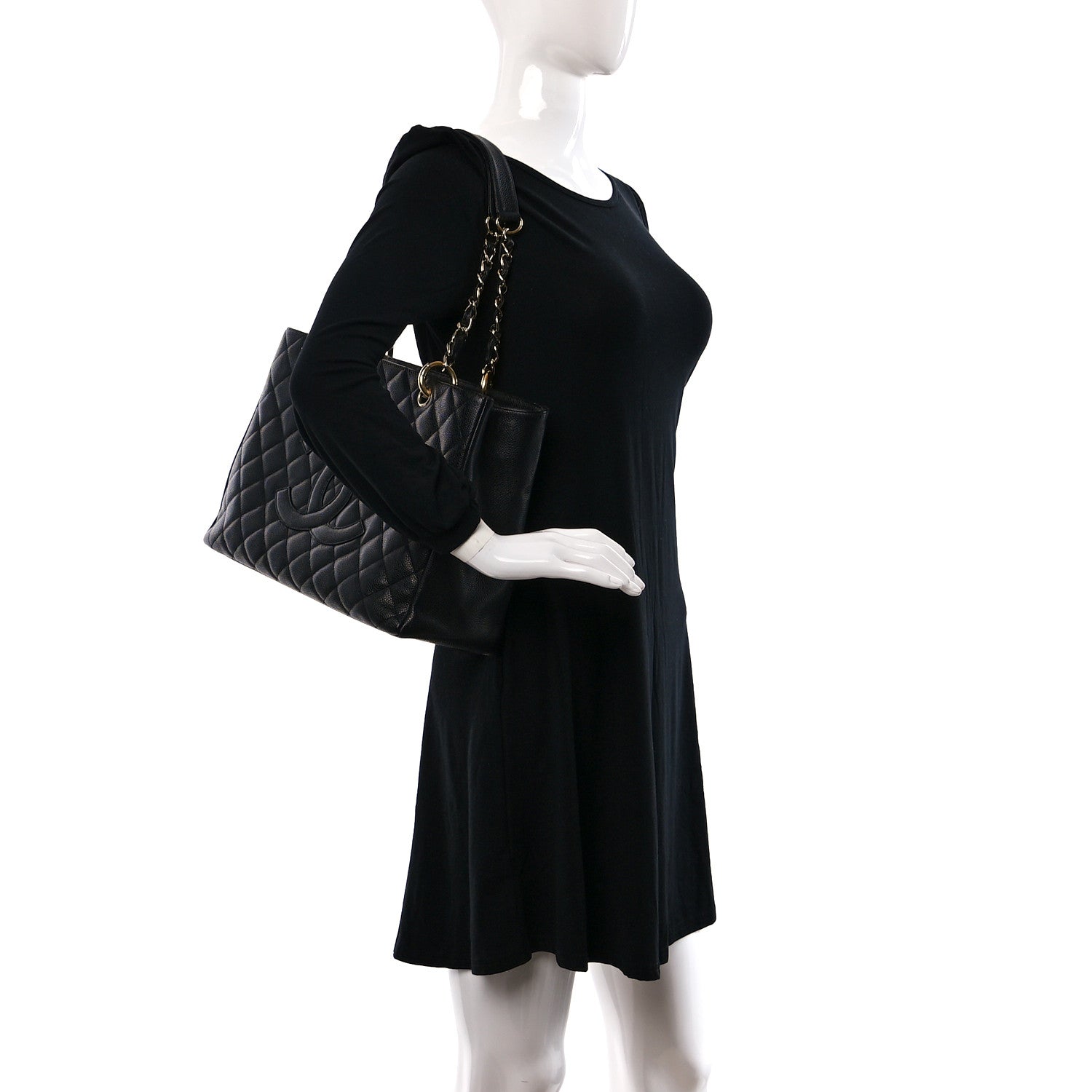 Chanel Caviar Quilted Grand Shopping Tote GST Black 2 of 14