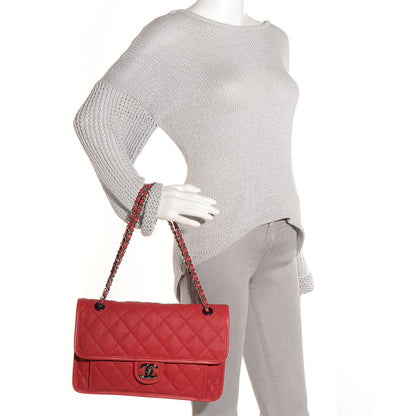 Chanel Caviar French Riviera Large Flap Red 2 of 9