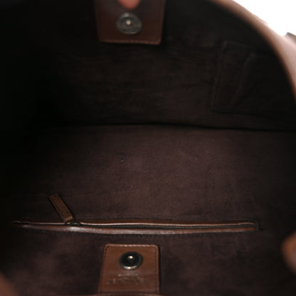Saint Laurent Calfskin Wood Embellished Mombasa Hobo Brown 5 of 10