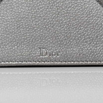 Christian Dior Metallic Grained Calfskin Diorama Wallet on Chain Pouch Silver 7 of 7