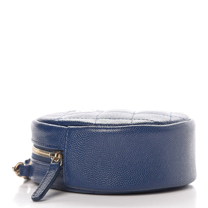 Chanel Caviar Quilted Round Clutch With Chain Navy 4 of 8