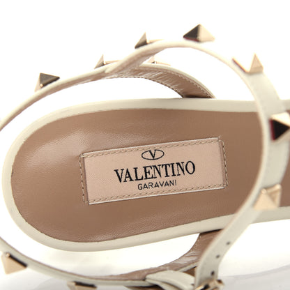 Valentino Garavani Pebbled Calfskin Rockstud Ankle Strap Pumps 39.5 Ivory 8 of 11