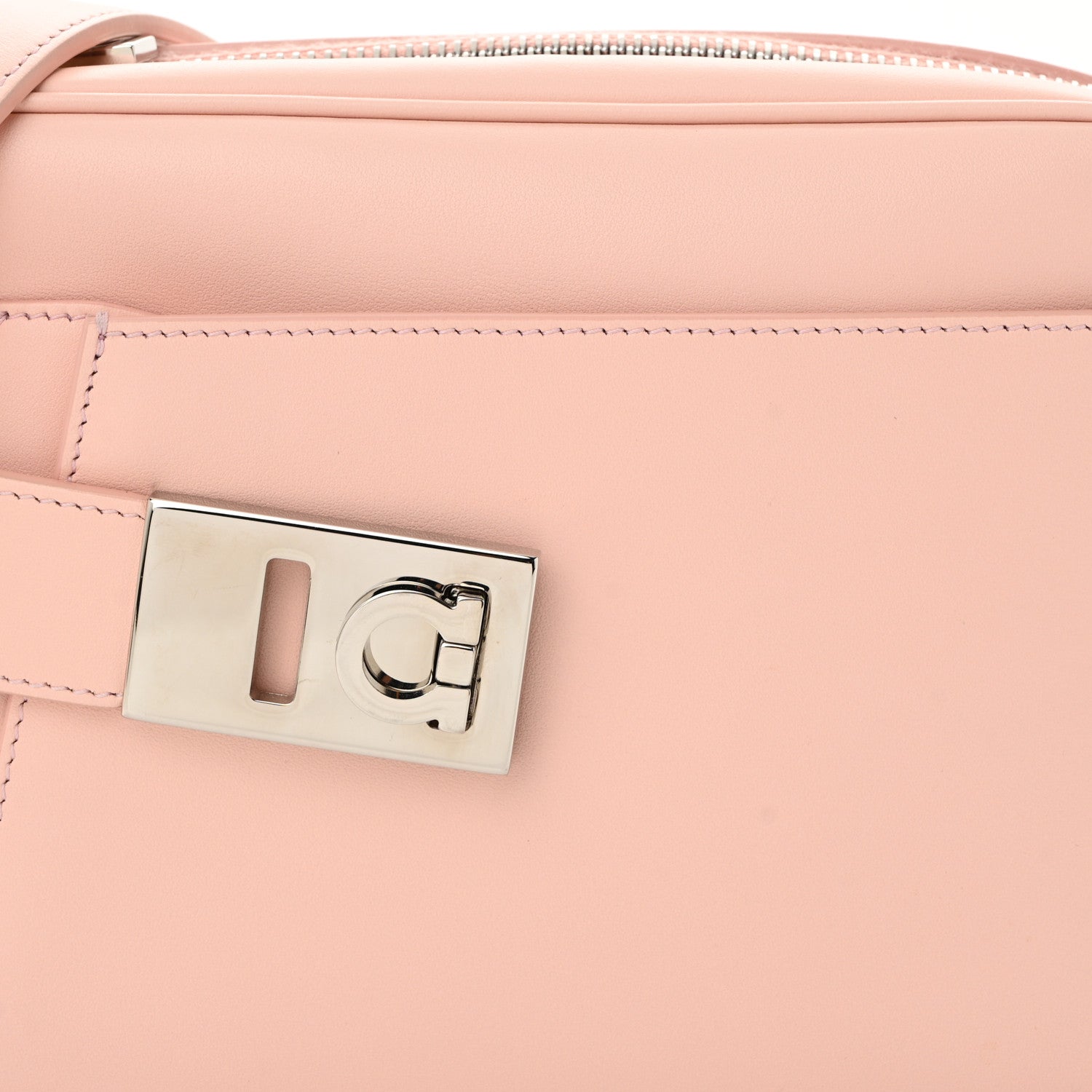 Salvatore Ferragamo Calfskin Gancio Small Archive Camera Case Nylund Pink 8 of 10