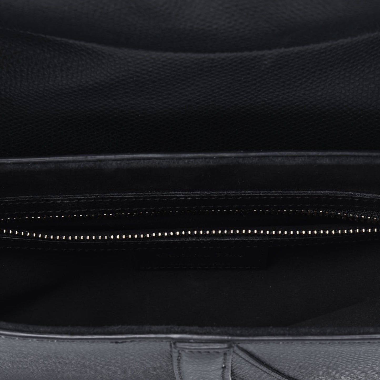 Grained Calfskin Saddle Bag Black