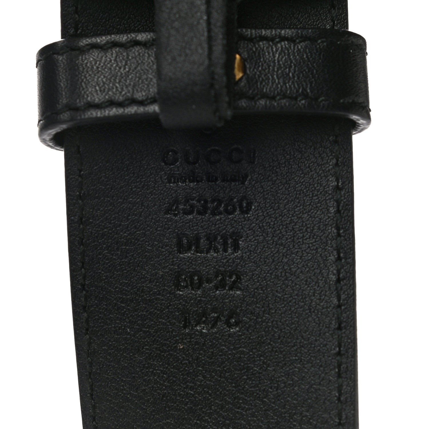 Gucci Moon Calfskin Pearl Double G 40mm Belt 80 32 Black Cream 7 of 10