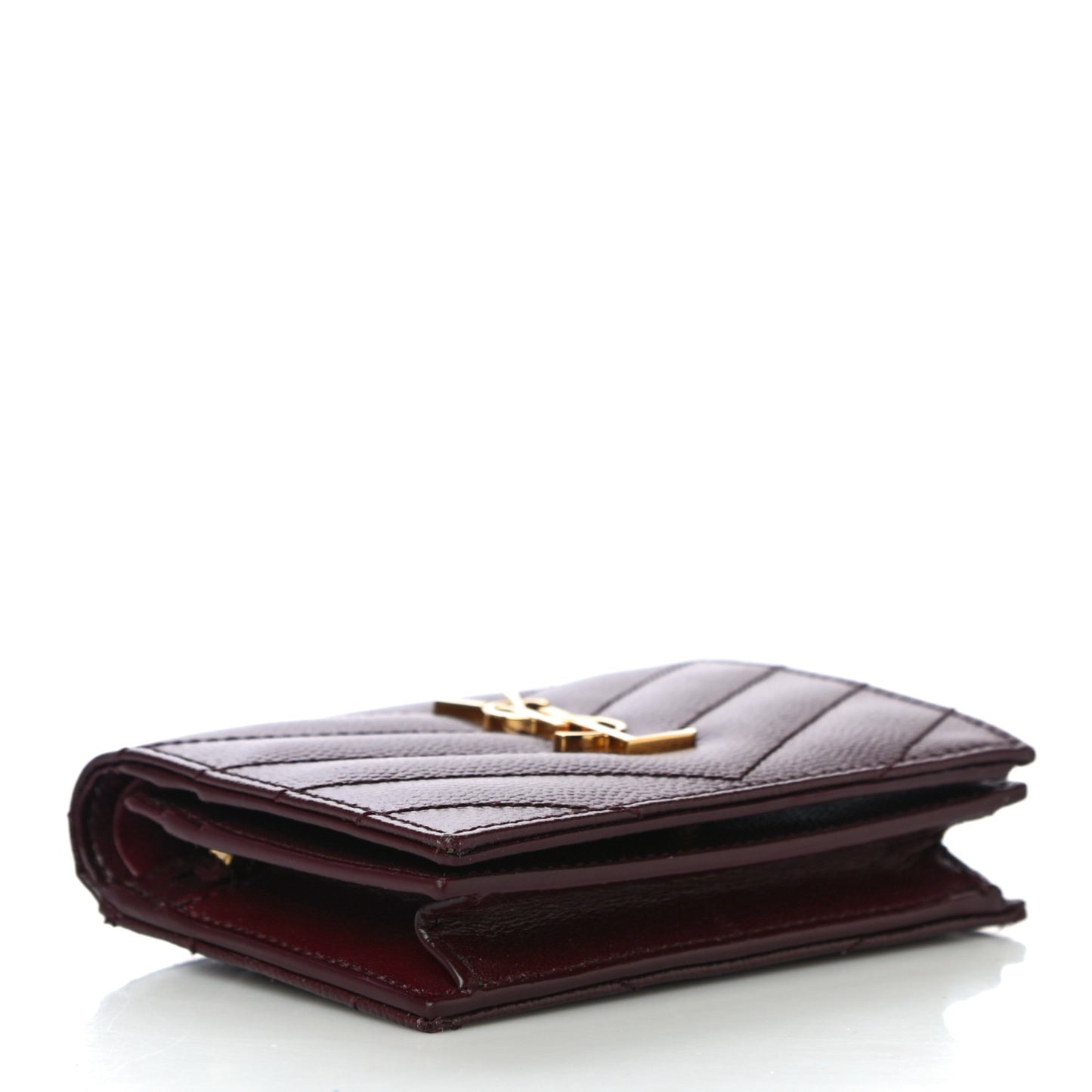 Grain De Poudre Matelasse Chevron Cassandre Card Case Bordeaux
