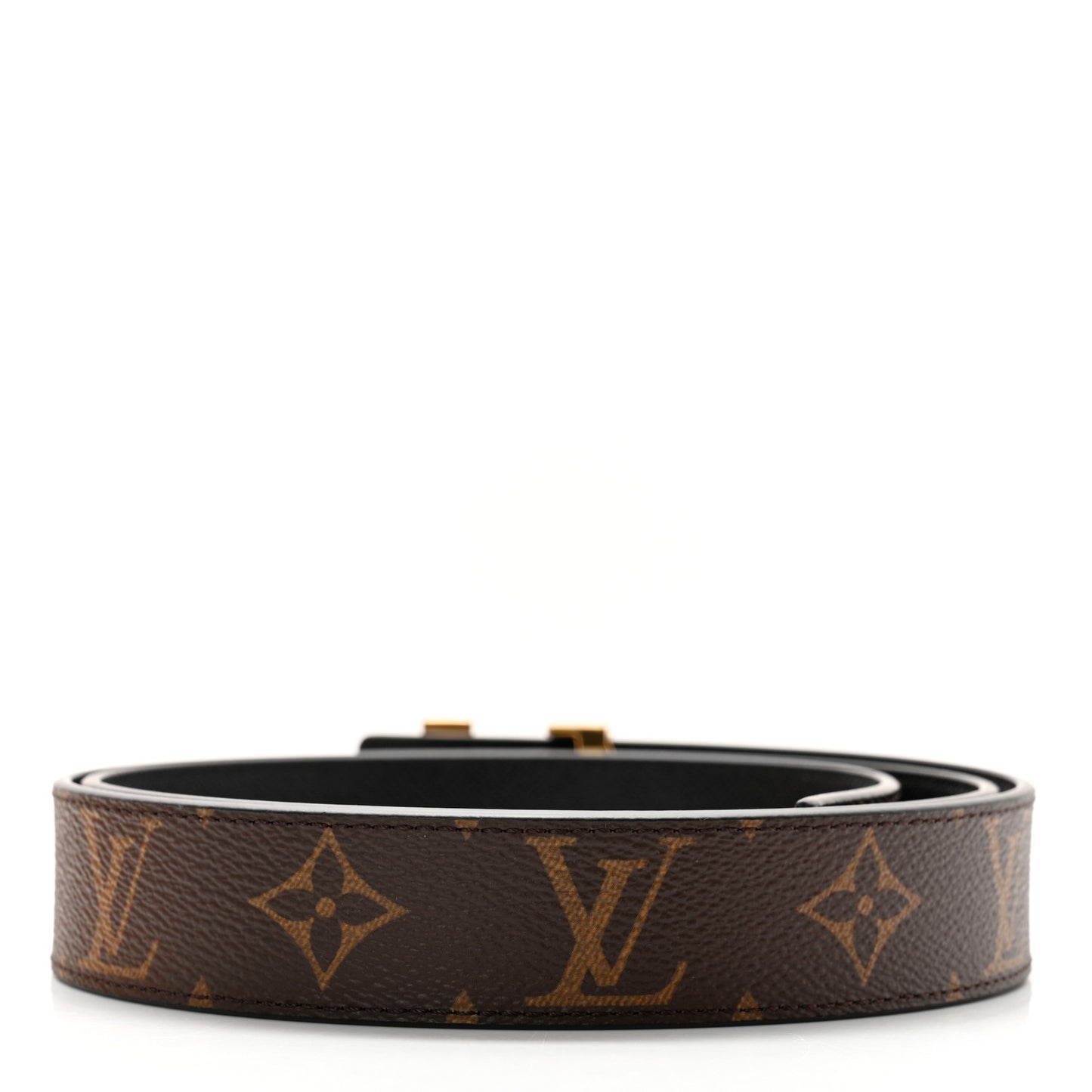 Calfskin Monogram 30mm LV Initiales Reversible Belt 95 38 Black