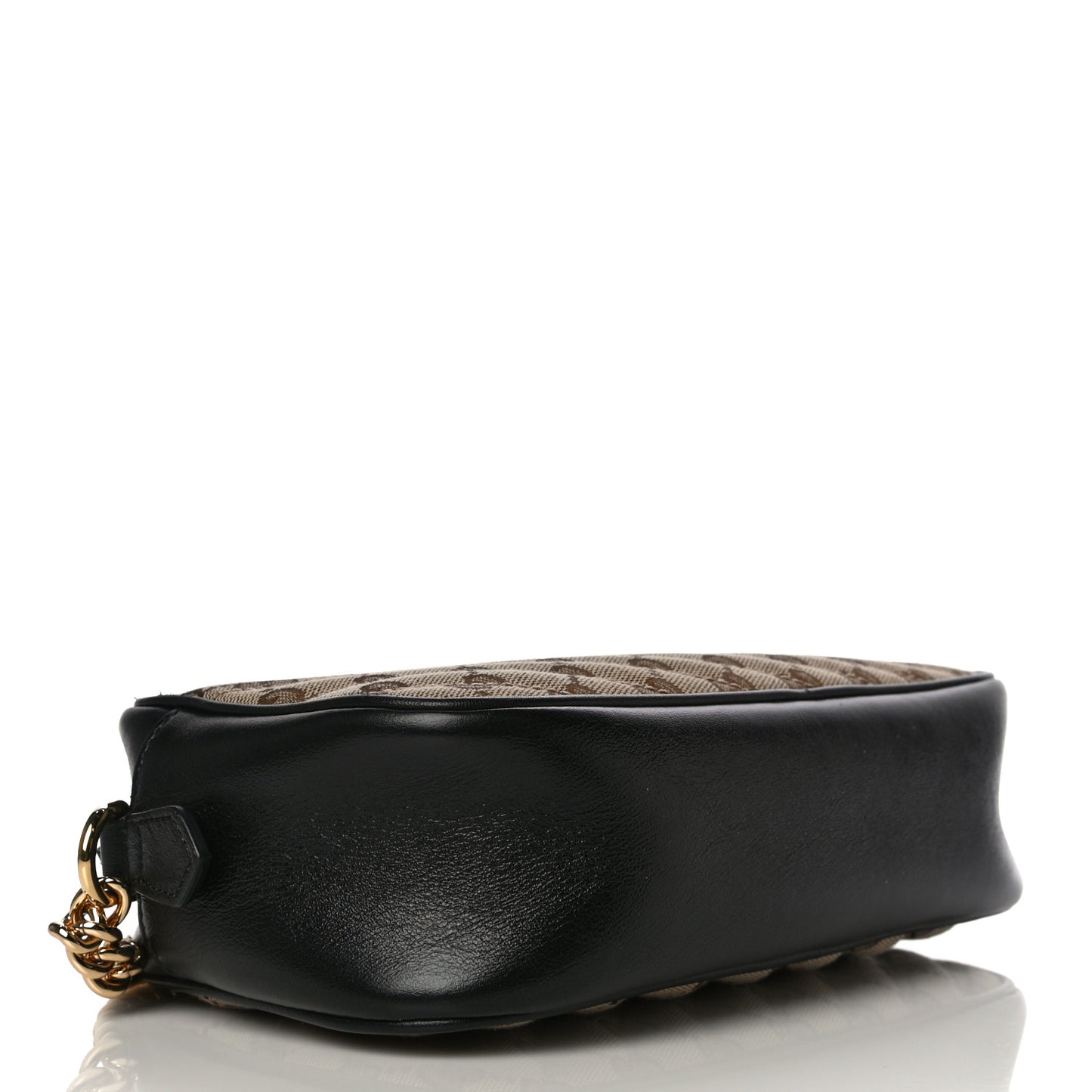 Monogram Matelasse Diagonal Small GG Marmont Chain Shoulder Bag Beige Black