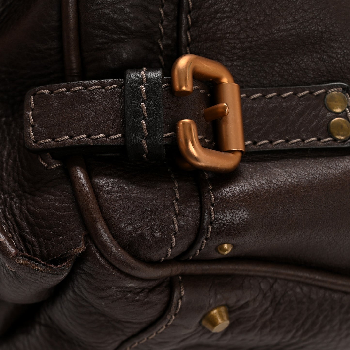 Grained Calfskin Paddington Tote Chocolate