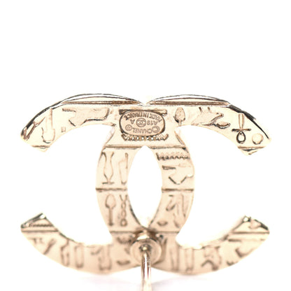 Chanel Metal Scarab CC Earrings Light Gold 4 of 5