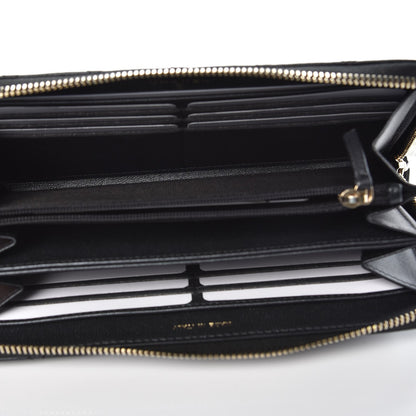 Chanel Lambskin Zip Around Large Gusset Wallet With Pearl Chain Black 5 of 9