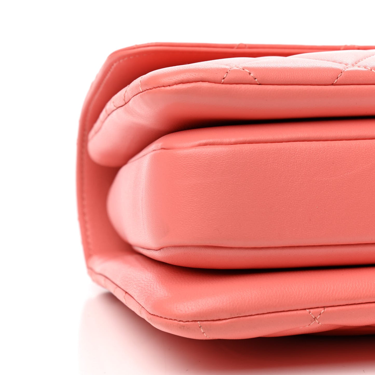 Lambskin Quilted Medium Trendy CC Flap Dual Handle Bag Coral