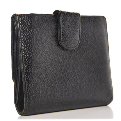 Chanel Caviar Timeless CC Compact French Wallet Black 3 of 12