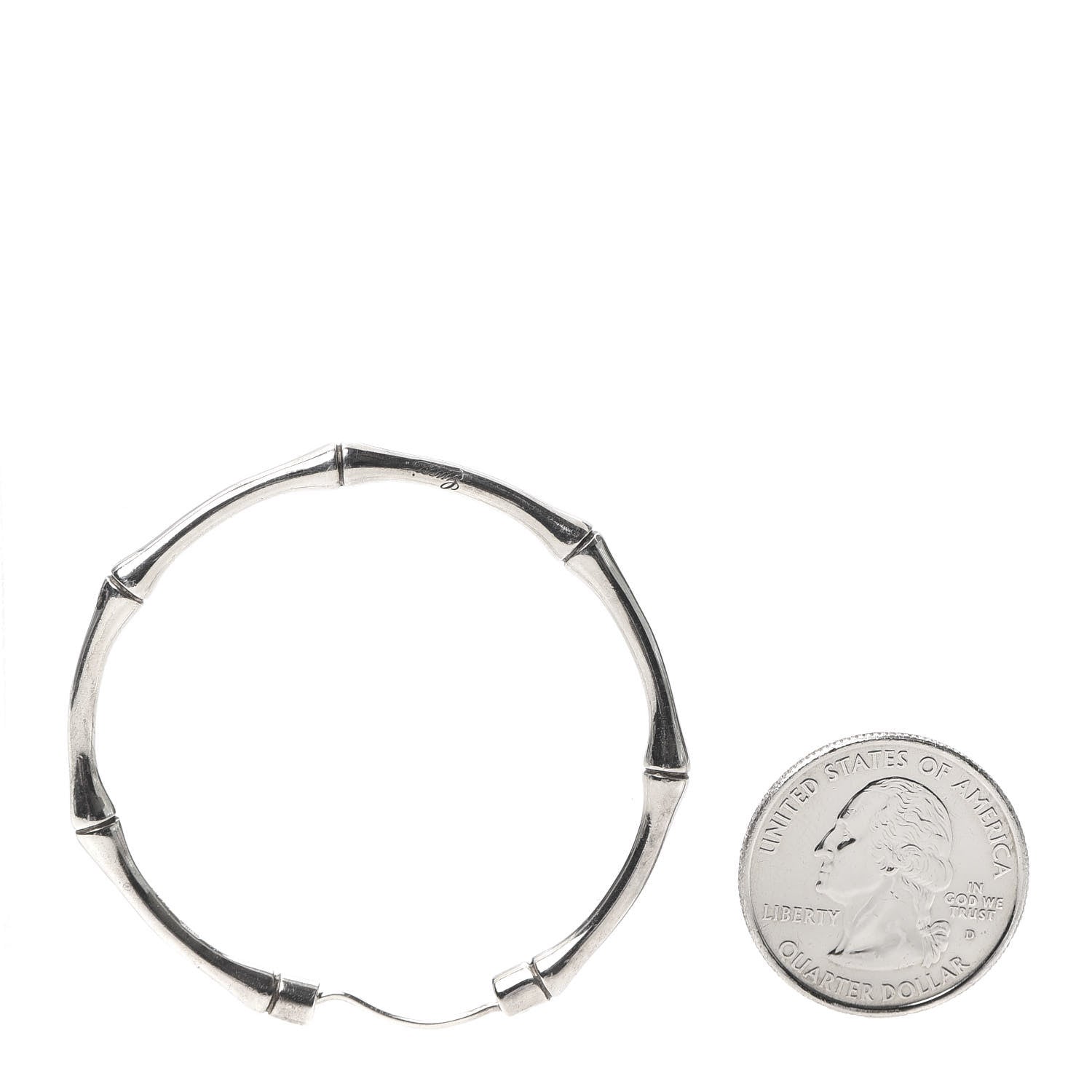 Gucci Sterling Silver Bamboo Hoop Earrings 2 of 5
