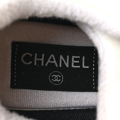 Chanel Suede Calfskin Fabric CC Sneakers 37.5 White 6 of 6