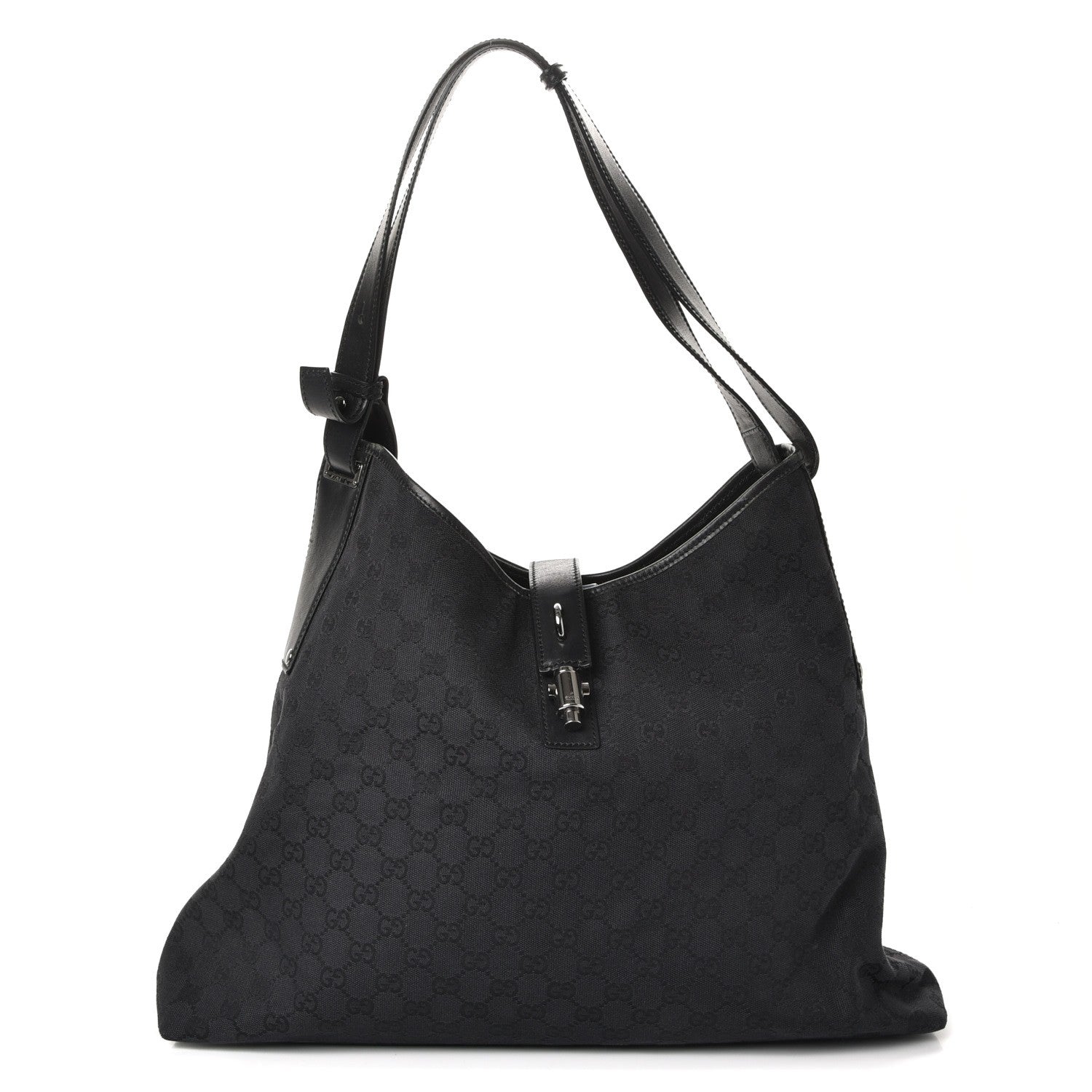 Gucci Monogram Large Shoulder Bag Black 1 of 9